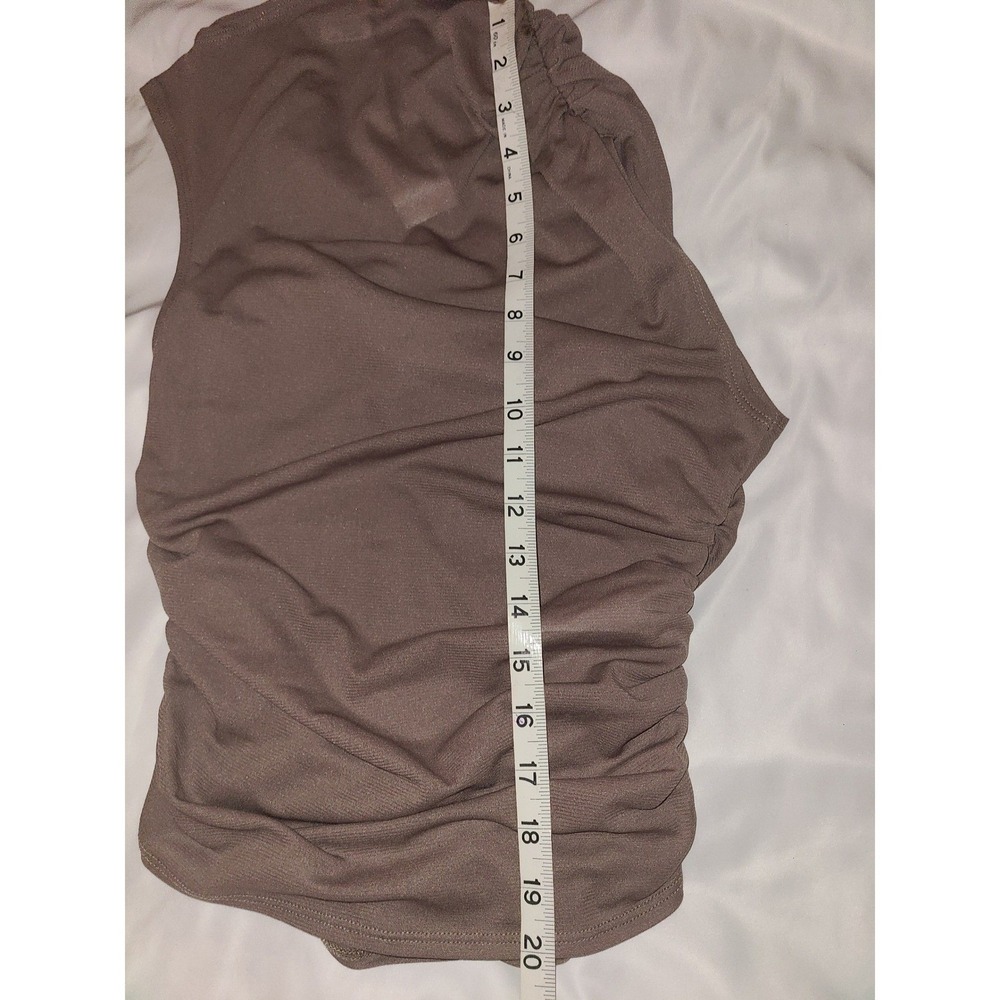 Abercrombie Fitch Brown Ruched Tank Top Size XS Sheer - Picture 13 of 16